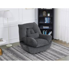 TV polohovací křeslo s elektrickým zabudovaným ovládáním LUMIO  — šedá látka, nosnost 160 kg Autronic