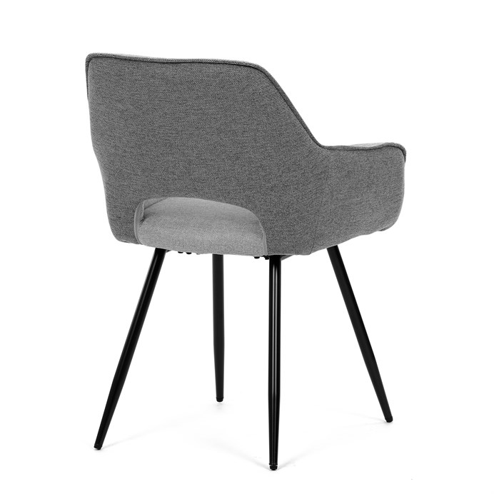 Jedálenská stolička BONY - strieborno-sivá látka, čierny kov