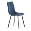 Elegantná jedálenská stolička NOX – modrý zamat, čierny kov Autronic