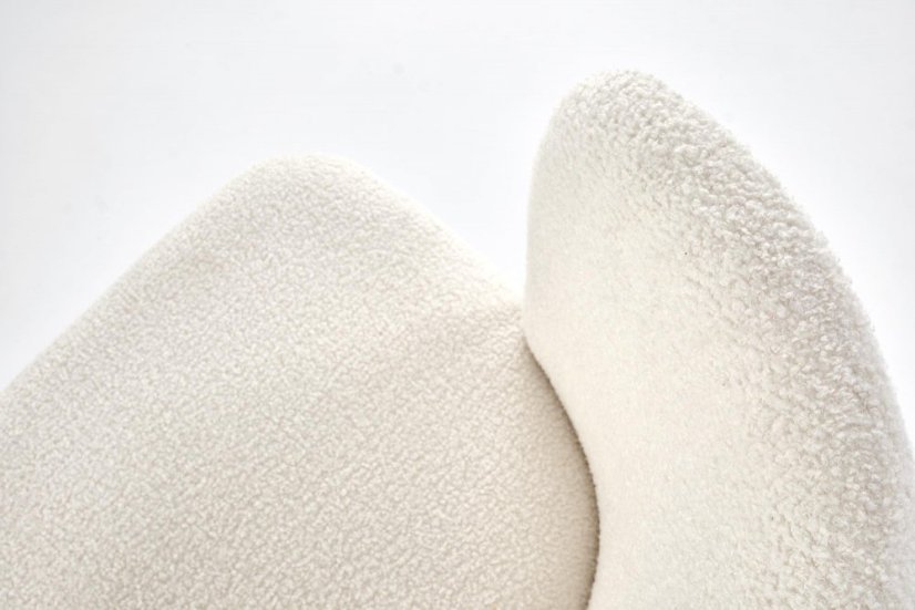 Jedálenská stolička PEKORA — kov, látka, biela