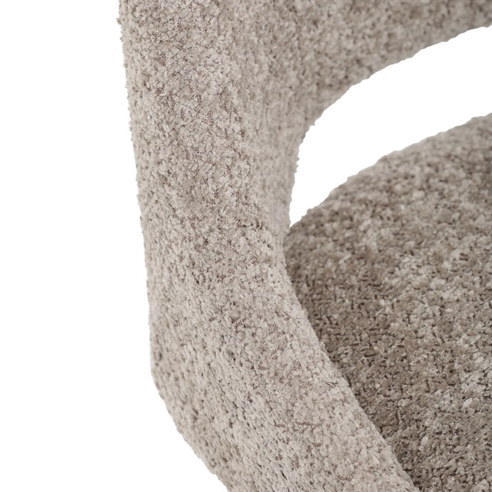 Elegantná lanýžová jedálenská stolička RINA Bouclé s nerez nohami