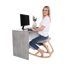 Ergonomická balančná kľačka RENAR – šedohnedá Taupe, brezové drevo