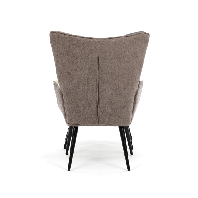 Luxusní relaxační křeslo NUVOLA s taburetem –  vodoodpudivá, sametová, patchwork látka Autronic