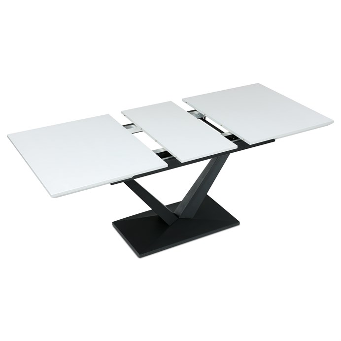 Jídelní rozkládací stůl TAVILO — 140x85x78 cm (rozklad +40 cm),  MDF, bílý Autronic