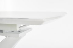 Jídelní rozkládací stůl PALERMO – 140x80x75 (+40), kov, bílý Halmar