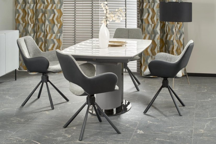 Otočné kreslo MARGE — oceľ, látka, ekokoža