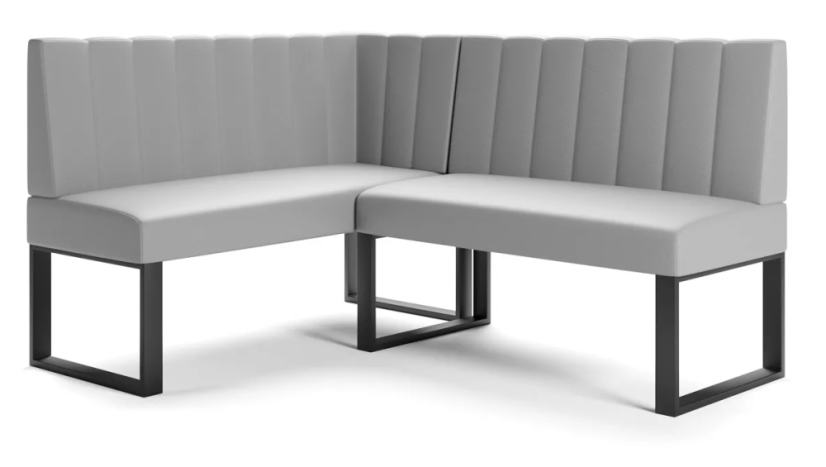 Rohová lavice Kate – 160x140 cm, černý kov, více barev, MI-KO