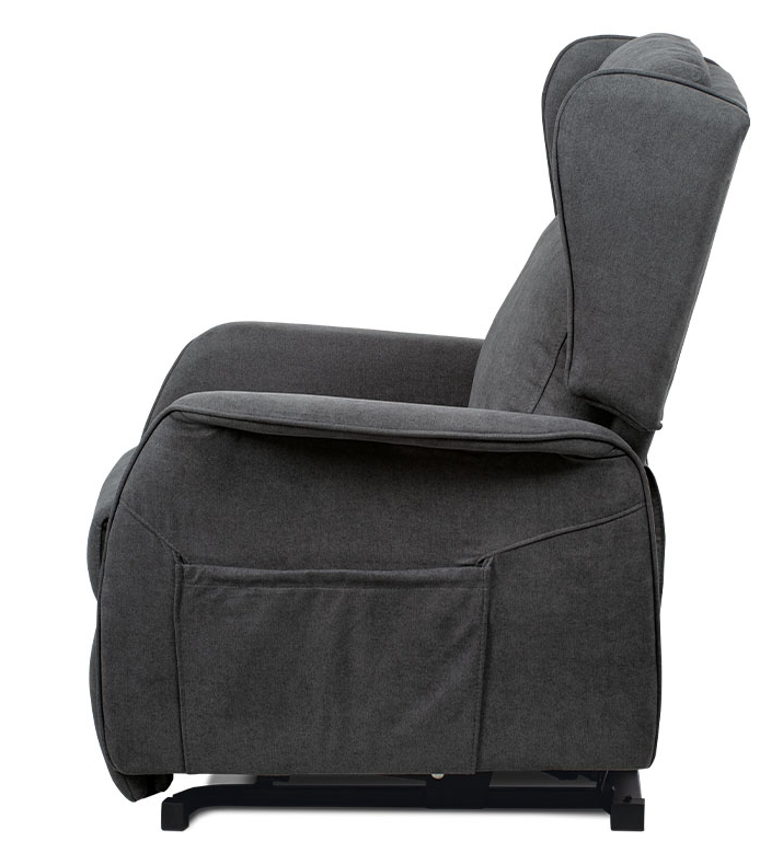 TV křeslo ušák SANDUR s elektrickým polohováním — šedá látka, kov Autronic