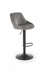 Barová židle FRIZZ - látka, ocel, černá / šedá