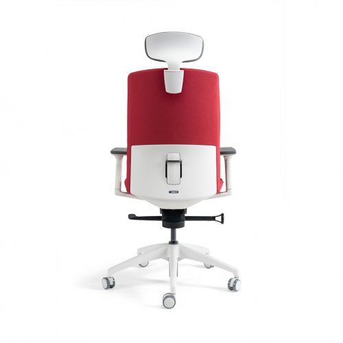 Kancelářská ergonomická židle BESTUHL J2 WHITE SP — více barev, s podhlavníkem - Čalounění J2 WHITE SP: Červená 202