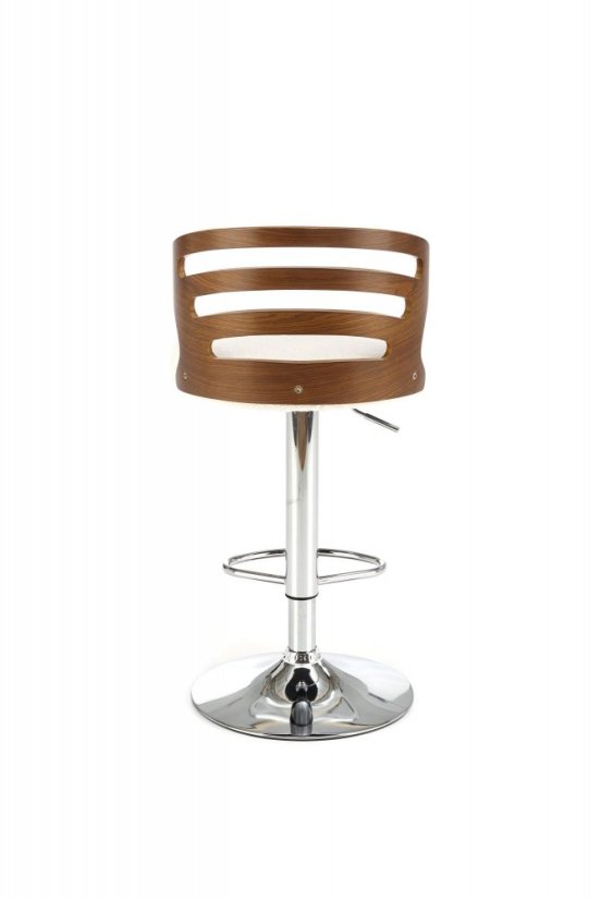 Barová stolička ARTUR — kov, látka, orech/biela