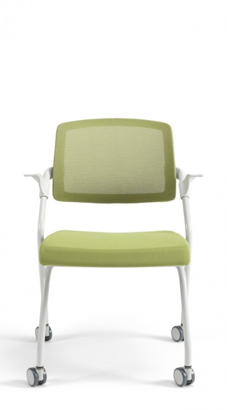 Konferenčná stolička na kolieskach Bestuhl U20 WHITE — viac farieb, stohovateľná - Farebné prevedenie U20 WHITE: Červená