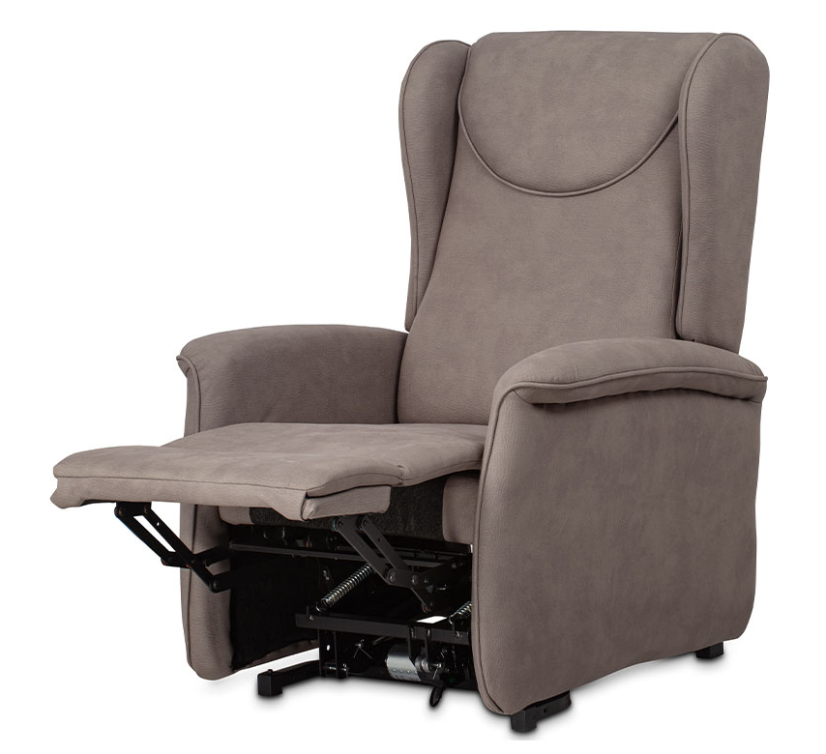 TV křeslo ušák MARLON s elektrickým polohováním — hnědá látka, 2 motory, nosnost 140 kg Autronic