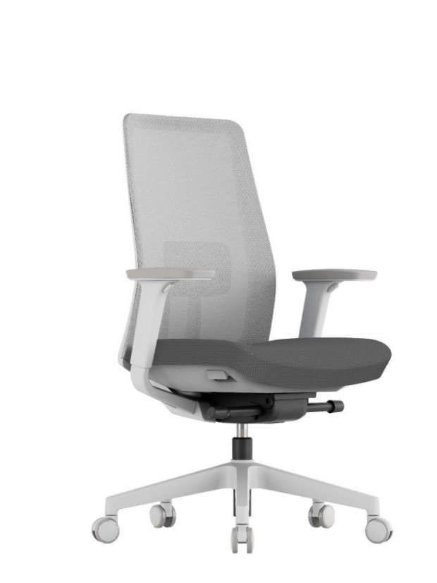 Kancelárska ergonomická stolička OFFICE More K10 W — viac farieb - K10 white - barevné varianty: Sivá