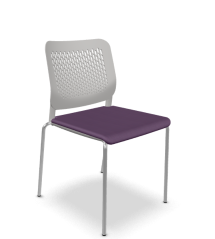 Konferenční židle TIME 171-N4 – bílý plast, čalouněný sedák, více barev, LD Seating