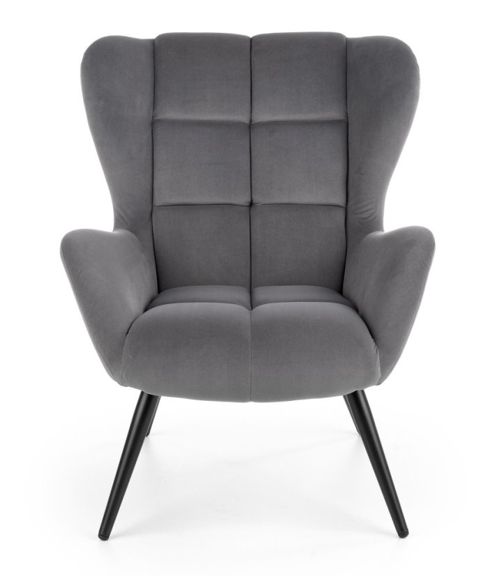 Relaxační křeslo ušák TYRION — látka, šedá, nosnost 130 kg