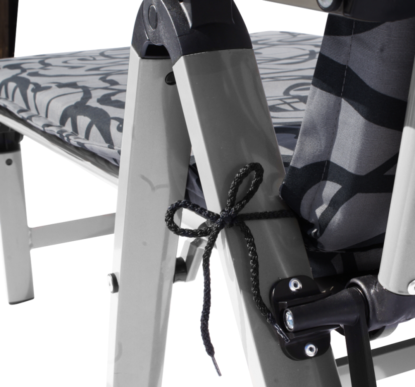 CHILL MATE lehátko hliníkové - stříbrné + černé