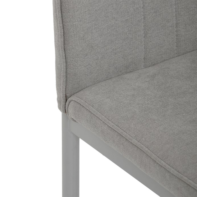 Jedálenská stolička LENA s sivým poťahom a šedými kovovými nohami