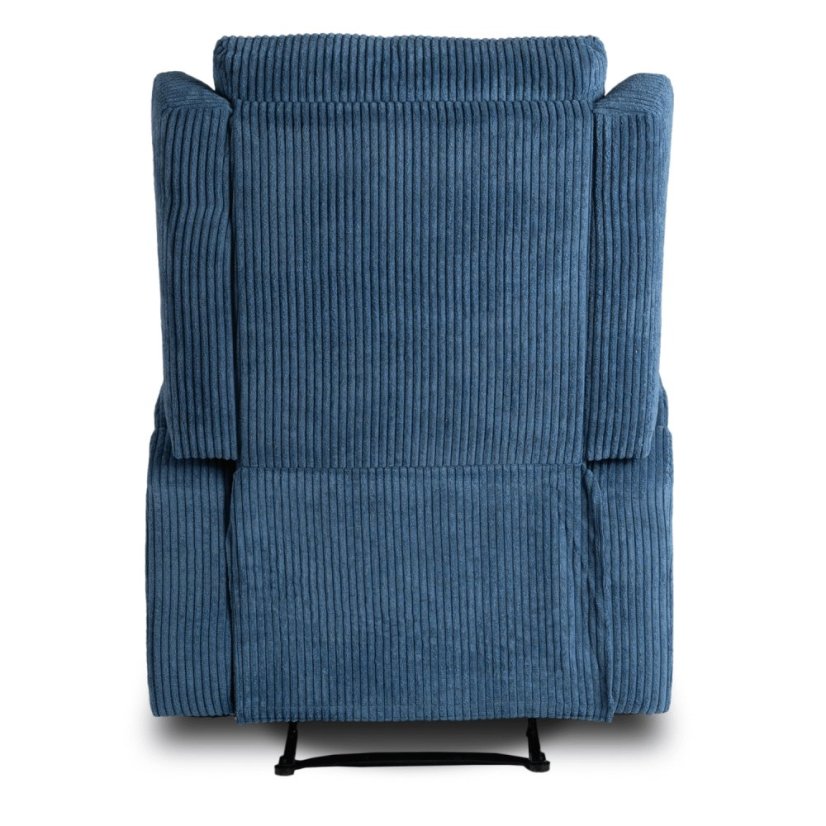 Luxusné masážne kreslo SEBASTIAN z modrého manšestru