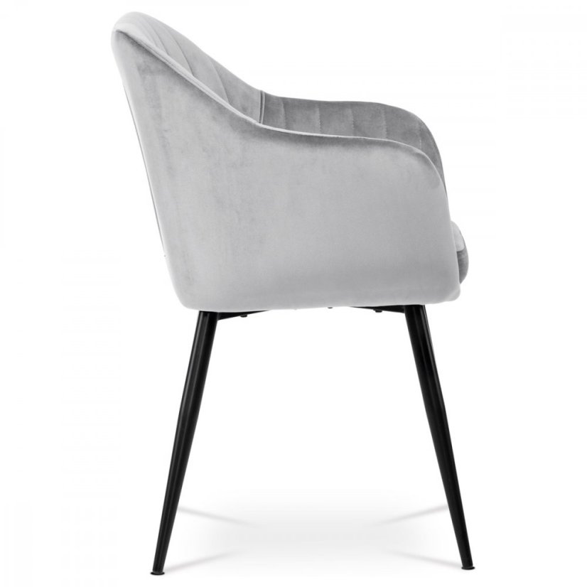 Jedálenské kreslo PIKA - kov, zamat, šedá