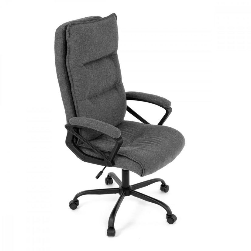 Kancelárske kreslo EZRA — kov, látka, sivá