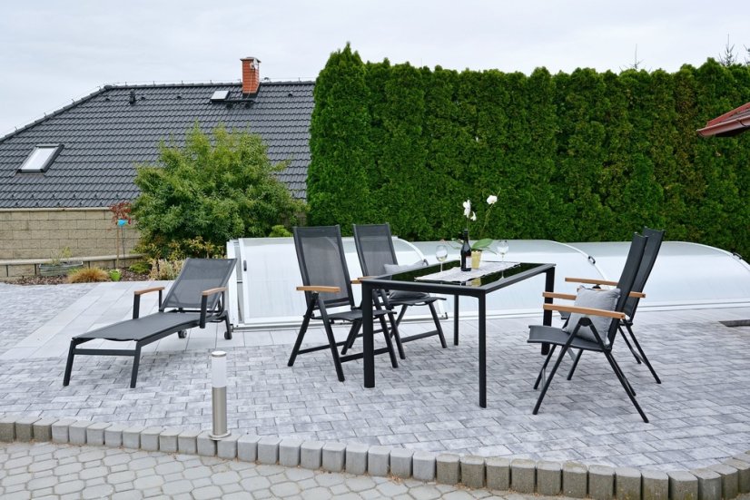 Zahradní hliníkový stůl ANGELA  - 160x90x74 cm, černá