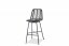 Barová židle TUCSON – kov/ratan, černá