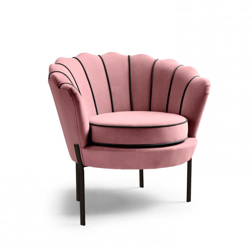 Designové křeslo ANGELO — samet, růžová Halmar