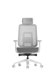 Kancelářská ergonomická židle K42 WHITE SP – síť/ čalouněná, šedá