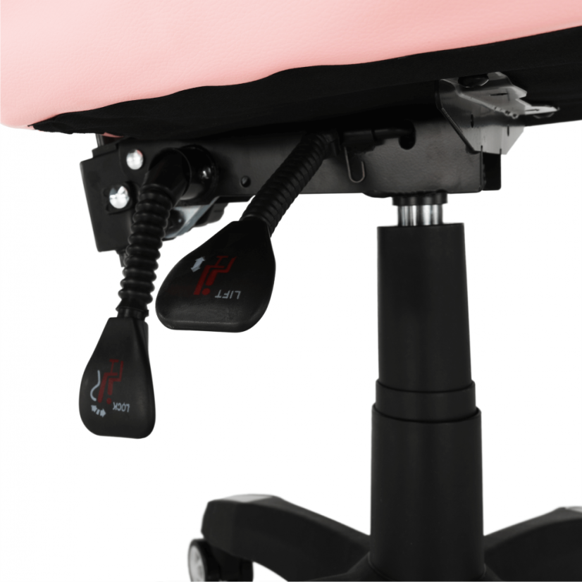 Herní židle PINKY – ekokůže, plast, bílá / růžová / černá Kondela