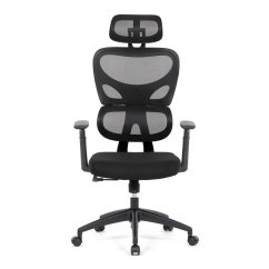 Kancelárska otočná stolička LEVI II – látka, sieť, čierná