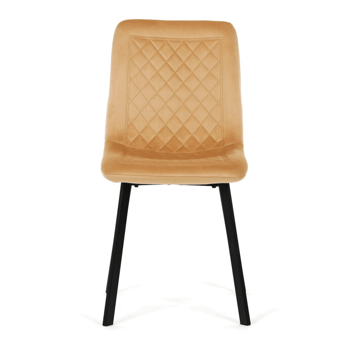 Elegantná jedálenská stolička NOX – žltý zamat, čierny kov Autronic