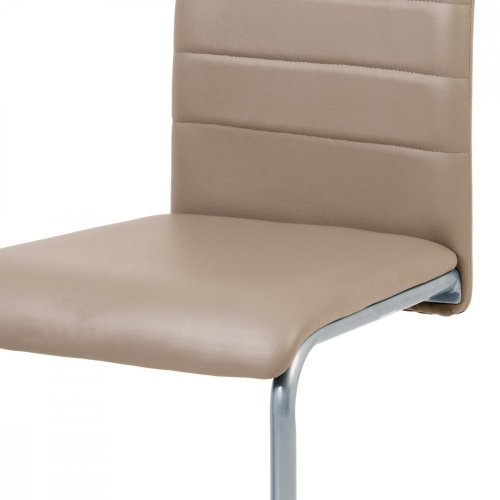 Jedálenská stolička BREMA — kov, ekokoža, šedá / viac farieb - Farby BREMA: Cappuccino