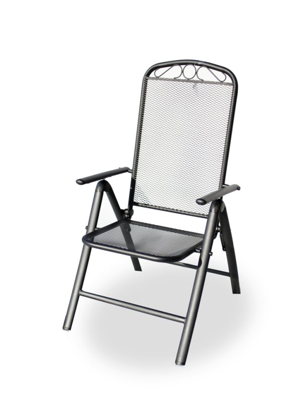 Zahradní židle HELIN — kov, černá