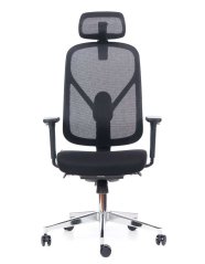Kancelárska ergonomická stolička Sego EPOQ - sieťovaný chrbát, látka, čierna