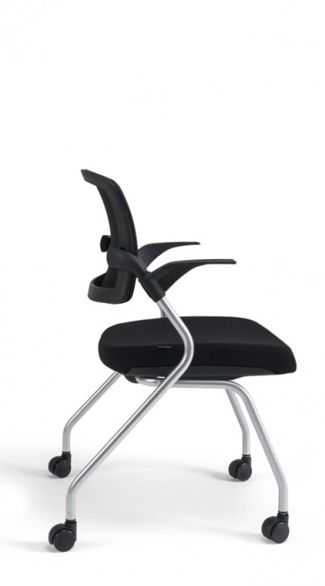 Konferenčná stolička na kolieskach Bestuhl U20 BLACK — viac farieb, stohovateľná - Farebné prevedenie U20 BLACK: Červená