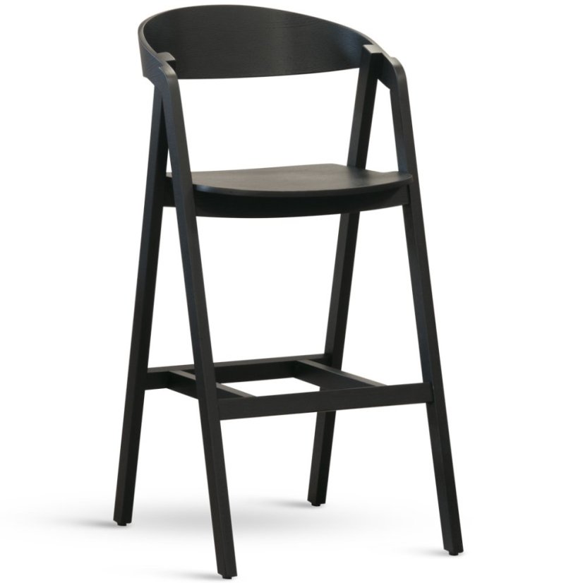 Židle GURU bar EMPIRE – černý lak nebo přírodní dub, výška sedu 72 cm Stima