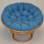Relaxačný papasan DEMETRIA — ⌀100 cm, ratan, látka, medová / viac farieb
