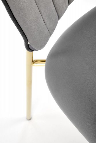 Jedálenská stolička DIONA — oceľ, látka, šedá