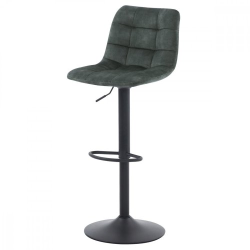 Barová židle TOVARA — kov, látka, zelená