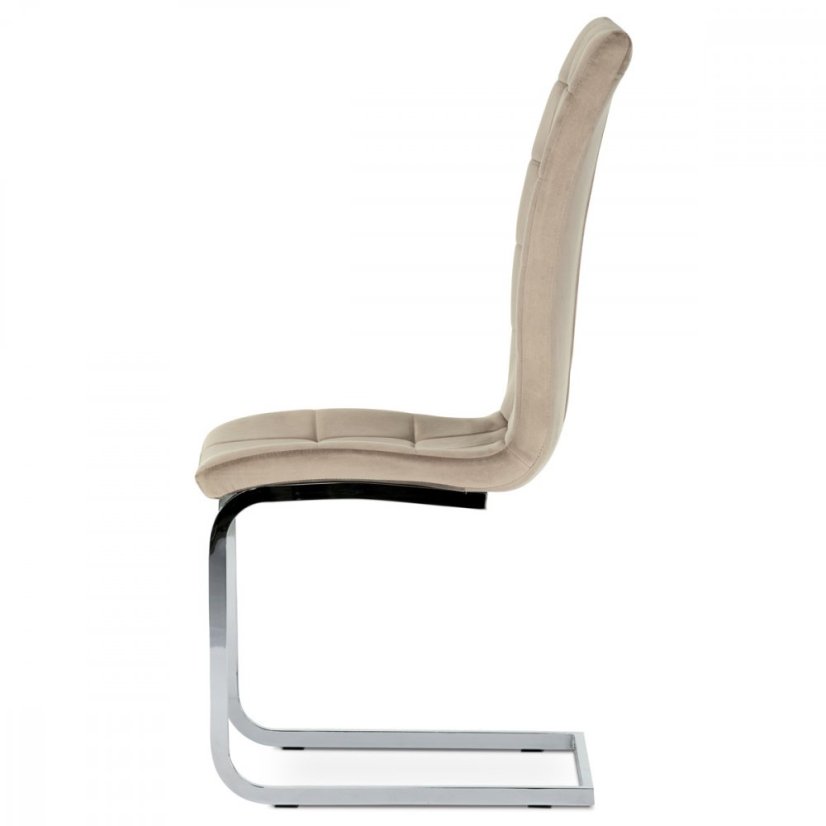 Jedálenská stolička EUREKA — kov, látka, cappucino