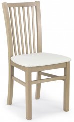 Jedálenská stolička JACEK – masív, PU koža, dub sonoma / béžová