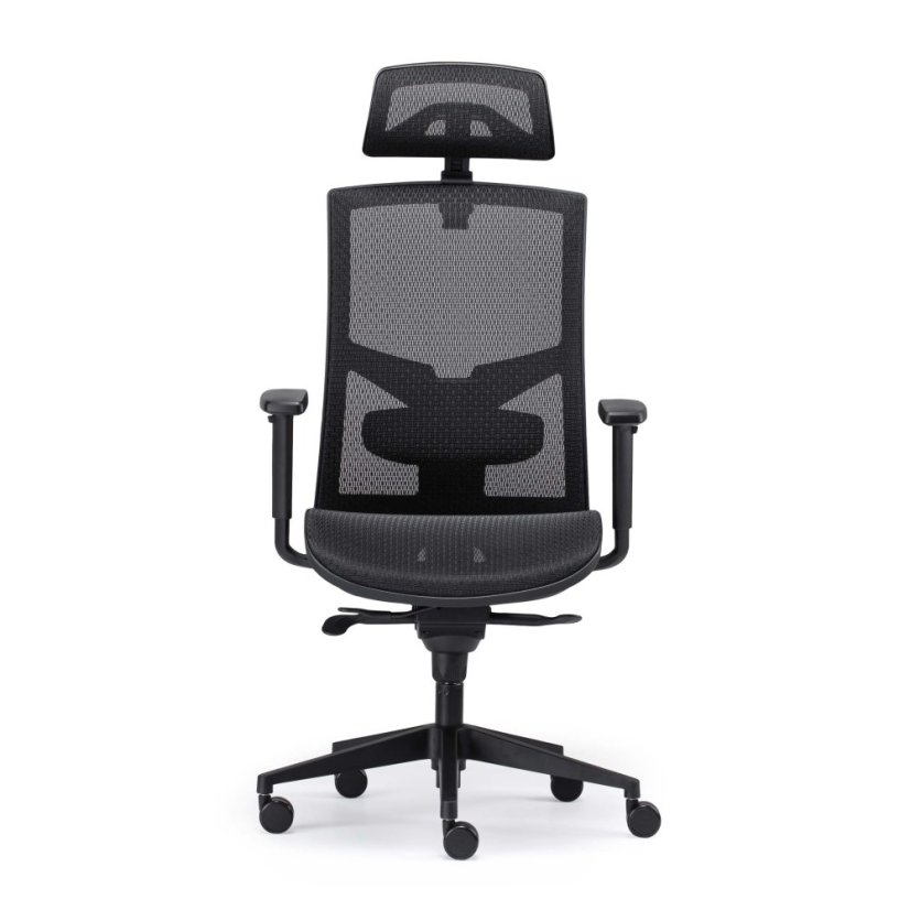 Kancelárska ergonomická stolička GAME - celosieť, čierna