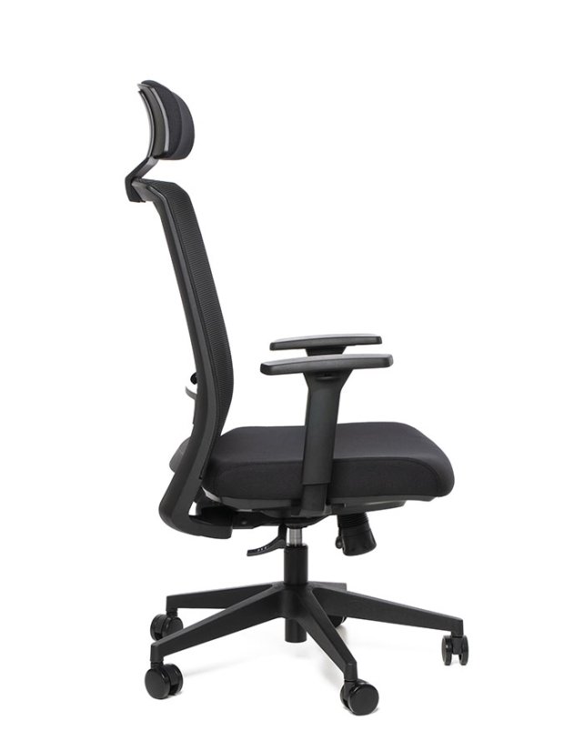 Kancelárska ergonomická stolička Sego RESERVE — sieť/látka, čierna