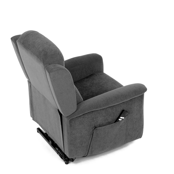 Šedé polohovací masážní křeslo THERMIO s výhřevem a USB