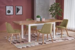 Jídelní rozkládací stůl TIAGO 2 – 140x80x79 (+80), dřevo, dub riviera/bílá