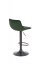 Barová stolička DREY - kov, látka, tmavo zelená