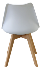 Jídelní židle QUATRO – plast, masiv buk/plast, bílá IDEA nábytek