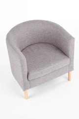 Relaxační klubové křeslo CLUBBY— masiv, šedá látka Halmar