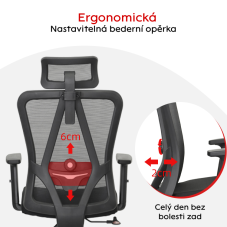 Kancelárska ergonomická stolička XPRO — čierna, nosnosť 150 kg